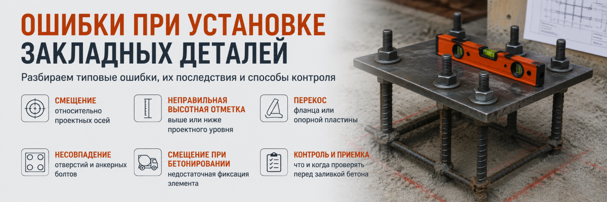 Типы закладных деталей для опор
