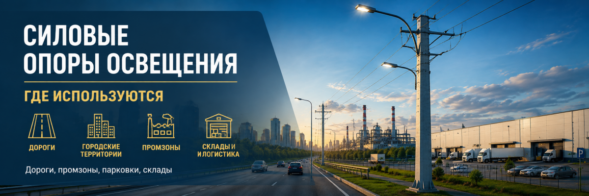 Силовые опоры освещения: где используются